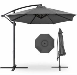 10 ft. Aluminum Offset Round Cantilever Patio Umbrella with Easy Tilt Adjustment