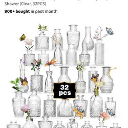 32 Small Glass Vases