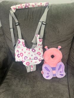 Baby walking harness and head protector