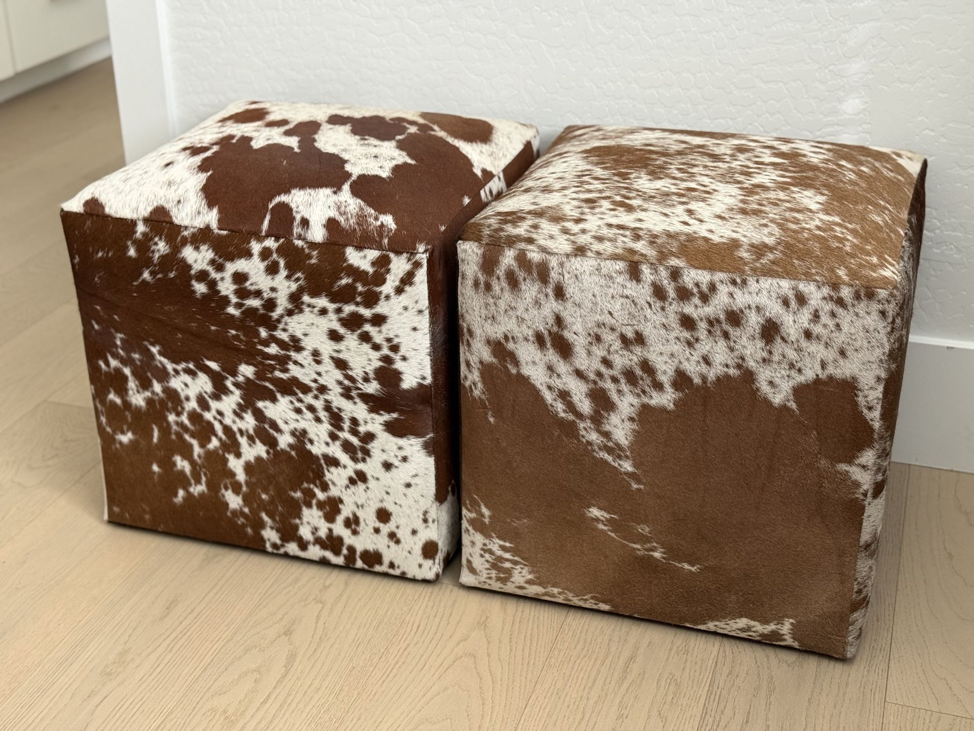 Cowhide ottomans | accent cubes