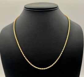 Jewelry 14k hollow yellow Cylinder 24” Chain necklace 7.6 grams 2.2mm