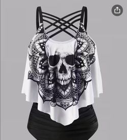 Top or swim top skulls mandala large