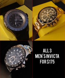 $175 FOR ALL 3 MEN'S INVICTA WATCHES