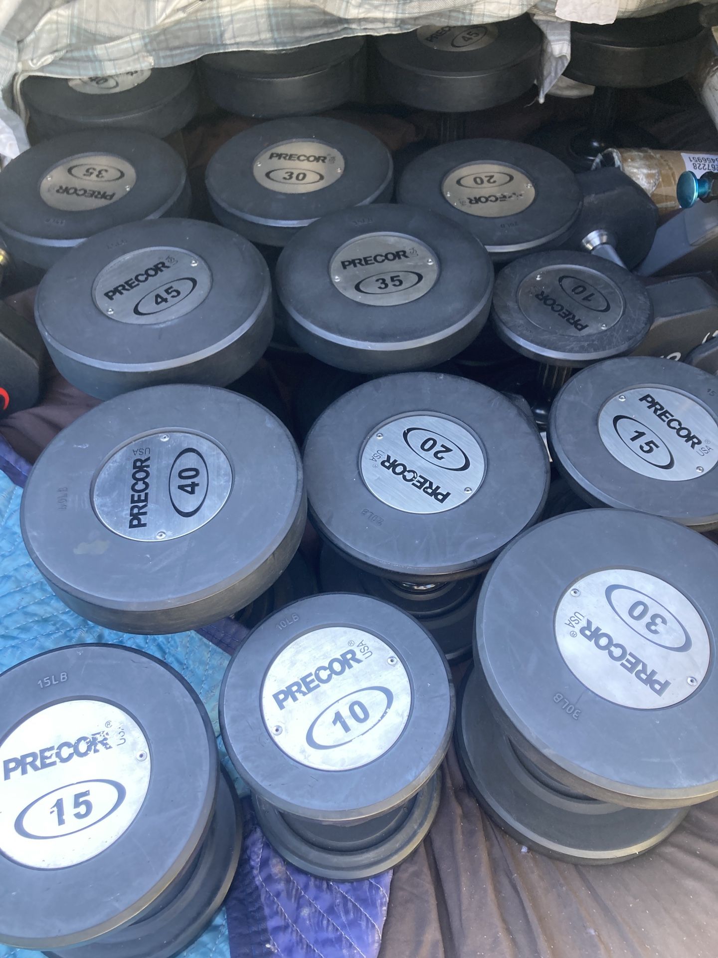 PRECOR Urethane Dumbbells Complete 5-50 Lb Set - Retails for Over $4,000