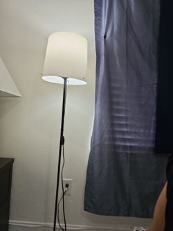 IKEA Lamp with White Drum Shade. Pre-owned