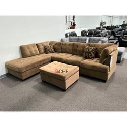 Living Room Sectional Sofa With Ottoman 