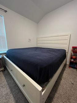 BED FRAME, MATTRESS, DRESSER, AND NIGHTSTAND!