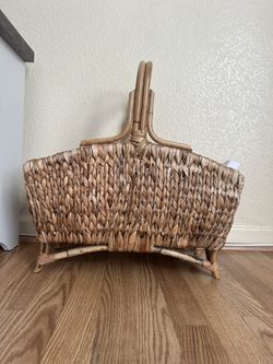 Vintage Rattan Magazine Holder 
