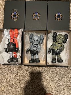 CUSTOM KAWS hand painted by artist INK Companion SIGNED Set of 3 (1-OF-1) RARE
