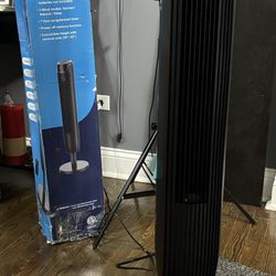 Senville 42" Oscillating Tower Fan for Bedroom, Remote, Bladeless, Quiet, 3 Modes, 7-Hour Timer, LED Display, Black