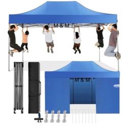 10x15 Pop Up Canopy with 4 Sidewall,Heavy Duty Canopy UPF 50+ All Season Wind Waterproof Commercial Outdoor Wedding Party Tents for Parties Canopy 