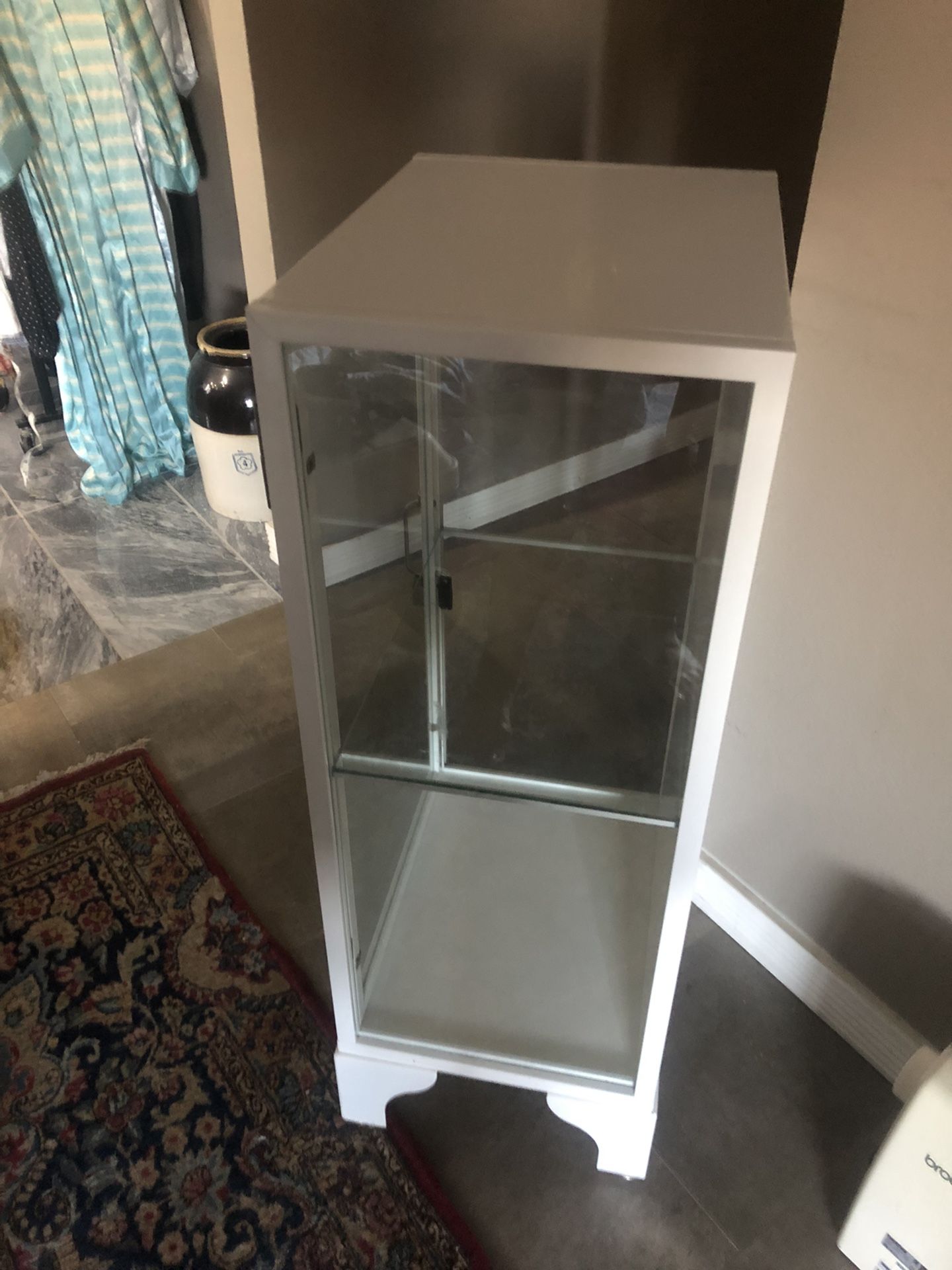 Pottery Barn Storage And Display Unit Polish Nickel Clear Tempered
