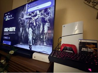 Sony PlayStation 5  Slim Disc edition  with 1 TB storage with keyboard and call of duty Black ops 6
