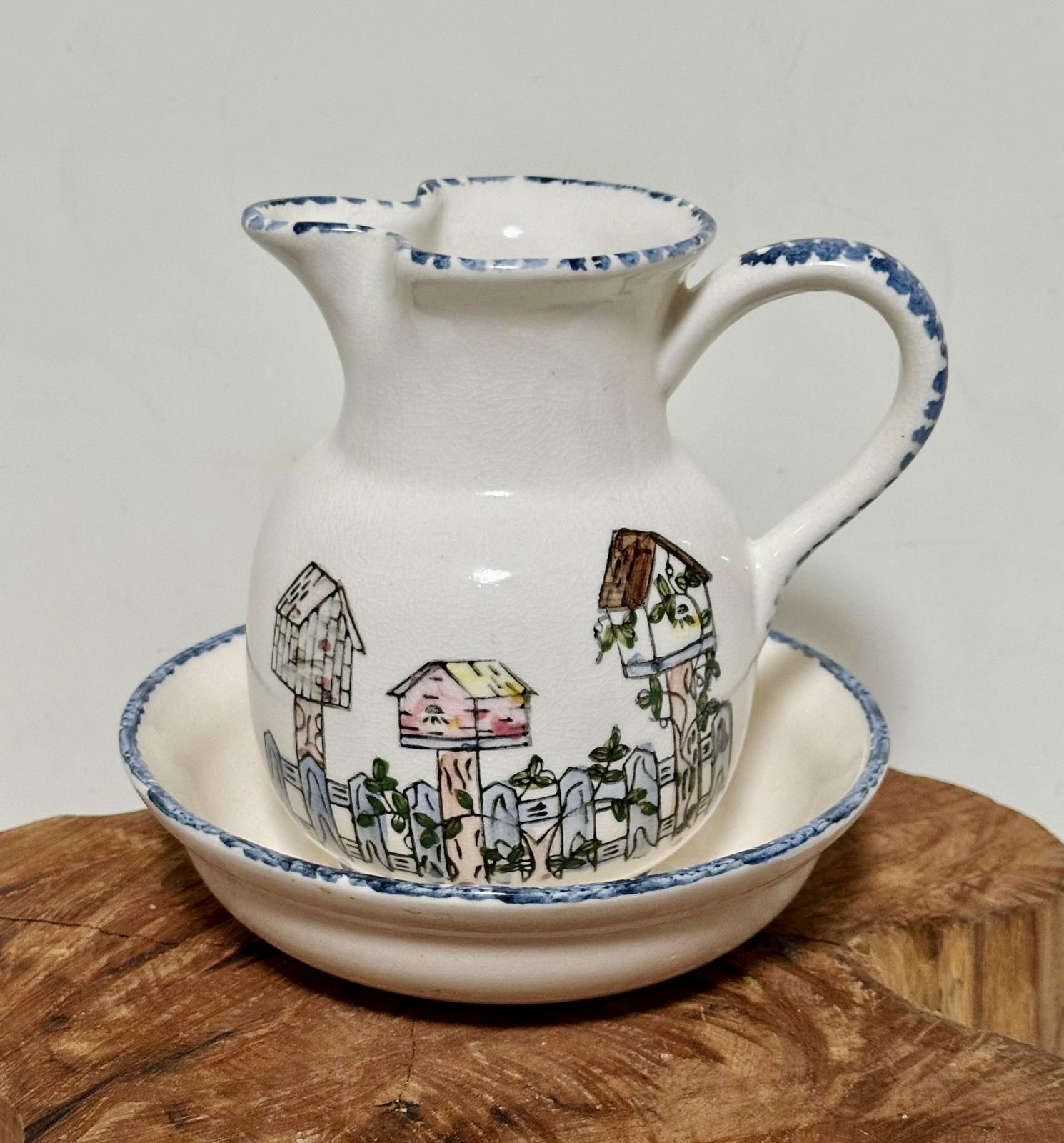 Vintage Collectible Porcelain Internacional Heartland Pitcher With Water Basin Home Decoration Accent Made In China
