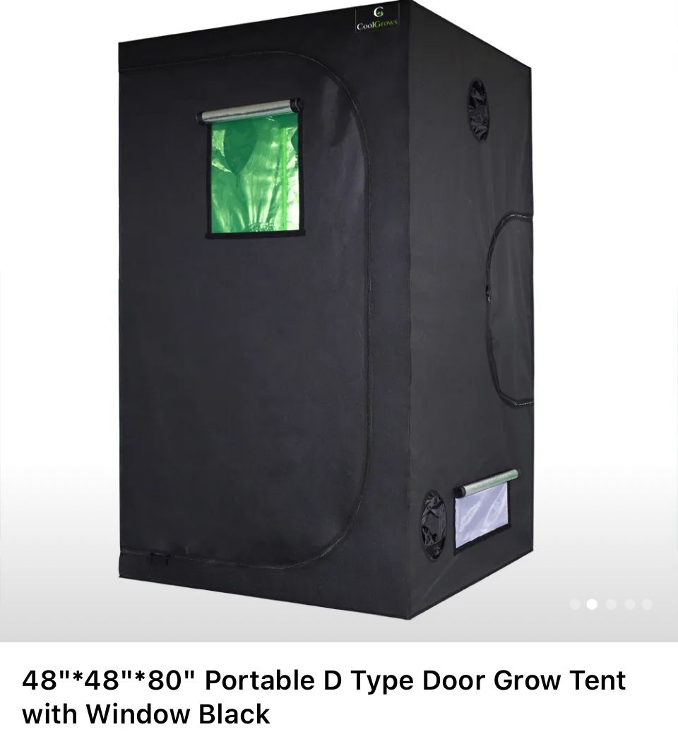 Cool Grows 48"*48"*80" Portable D Type Door Grow Tent with Window Black