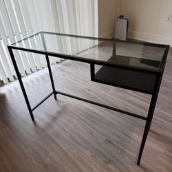 Laptop / Side Table – Black Glass (IKEA)