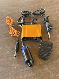 Tattoo Machine Kit W/ Power Supply, Machine, Pedal And Clip Cord