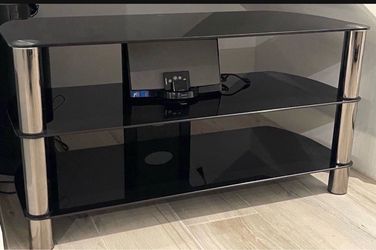 TV Table Black Glass