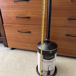 Freestanding Toilet Paper Holder Stand with Storage, Modern Covered Toilet Paper Stand