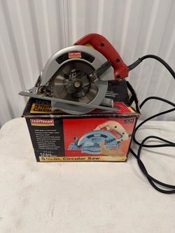 Vintage Craftsman Professional corded 5-1/2"  circular saw. Used in very good condition. Clean with box, wrench and manual.