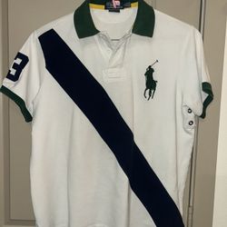 Vintage Ralph Lauren White Polo Shirt Big Pony Men Size XL
