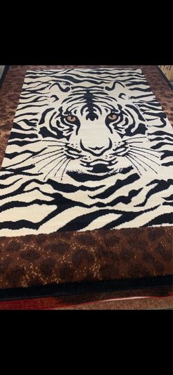 Zebra Print Area Rug New