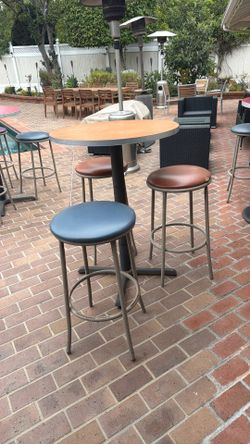 Bar tables and stools