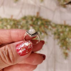 Boho Silver Ring Size 4
