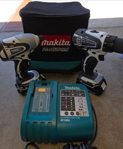 Makita 18V Drill & Impact Driver Set + Battery Charger Bag