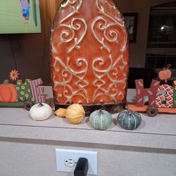 Decorative Vase With Pumpkins 