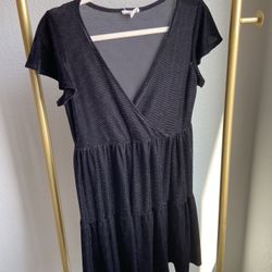 Anthropologie See You Monday Black Velvet Dress