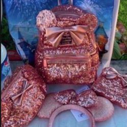 Disney Parks Exclusive - LoungefIy Mini Backpack - Rose Gold Set NWT Pick up location in the city of Pico Rivera 