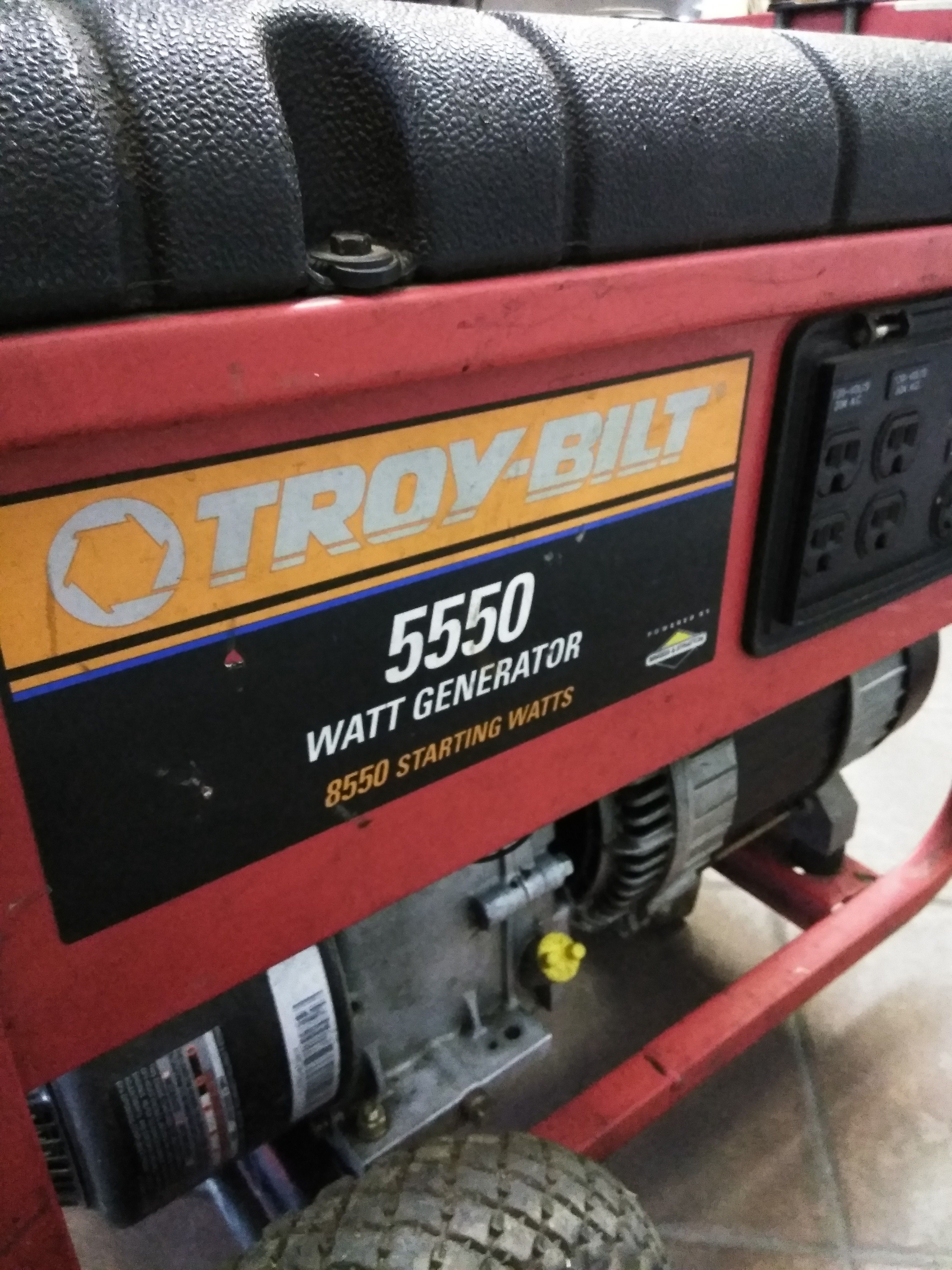 Troybilt Generator 5550 Model 01919 (retail for $899.95) 5550 watts with 8550 w