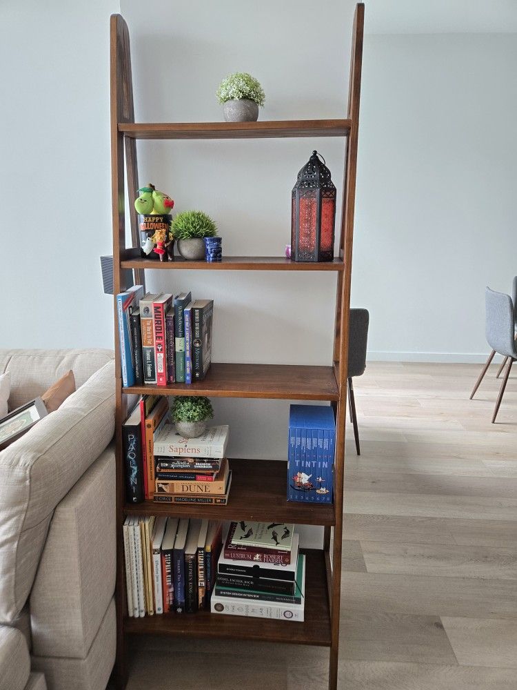 Wooden Ladder Bookshelf