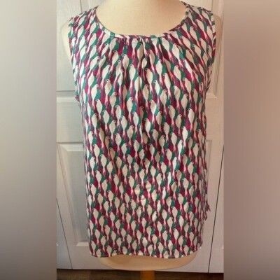 Talbots Parrot Sleeveless Tank Top Size Medium Blouse t tee shirt M
