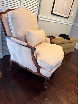 Vintage Louis XV Style French Bergère Accent Chair – Soft Pink