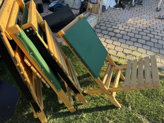 NEW Set of 4 Blue Ridge Chair Works Wood Camping Beach Chairs