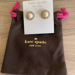Brand New Kate Spade Pearl Diamond Stud Earrings