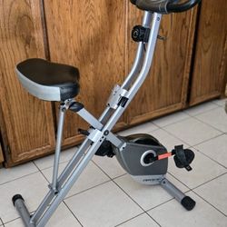 Exerpeutic Foldable Exercise Bike, 8 levels of Resistance Stationary Bicycle with Airsoft Seat, LCD Display to Track Distance, Calories, Time and Spee