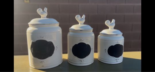Chalkboard Rooster Canister Set
