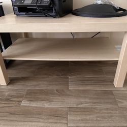 Yellow Study Office Kitchen Low Level Wooden Table Desk