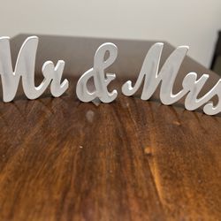 Mr & Mrs  Freestanding Wood Sign