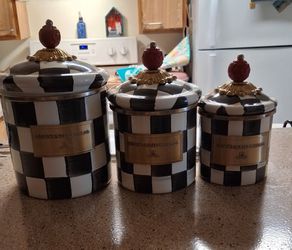 Mckenzie Childs Courtley Check Canisters