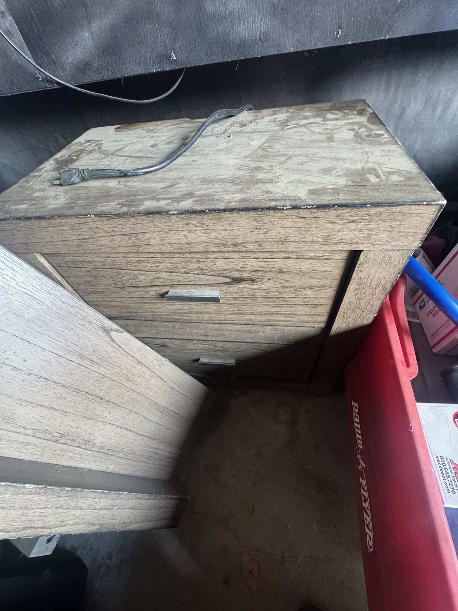 2 Large Drawer Nightstand With 2 110v Power Outlets