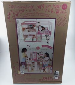 Our Generation Lovely Loft Dollhouse & Furniture Playset for 18" Dolls: Includes 63-Piece Accessories Set