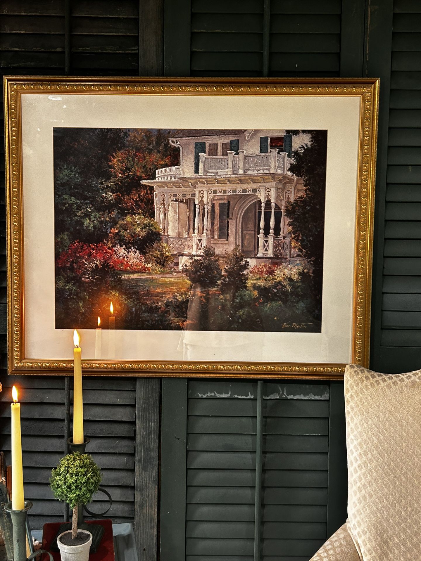 Van Martin Acrylic Print – Victorian Porch – Matted & Framed