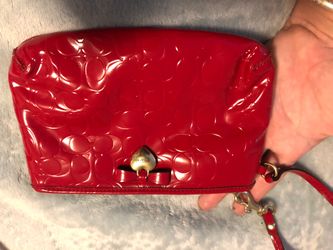 Red leather coach bracelet wallet/purse/bag