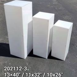 White Pedestal Set of 3