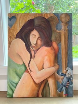 Large Original Expressionist Figurative Oil Painting.