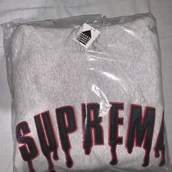 Supreme Ghostface Arc Hooded Sweatshirt Ash Grey Size: Large